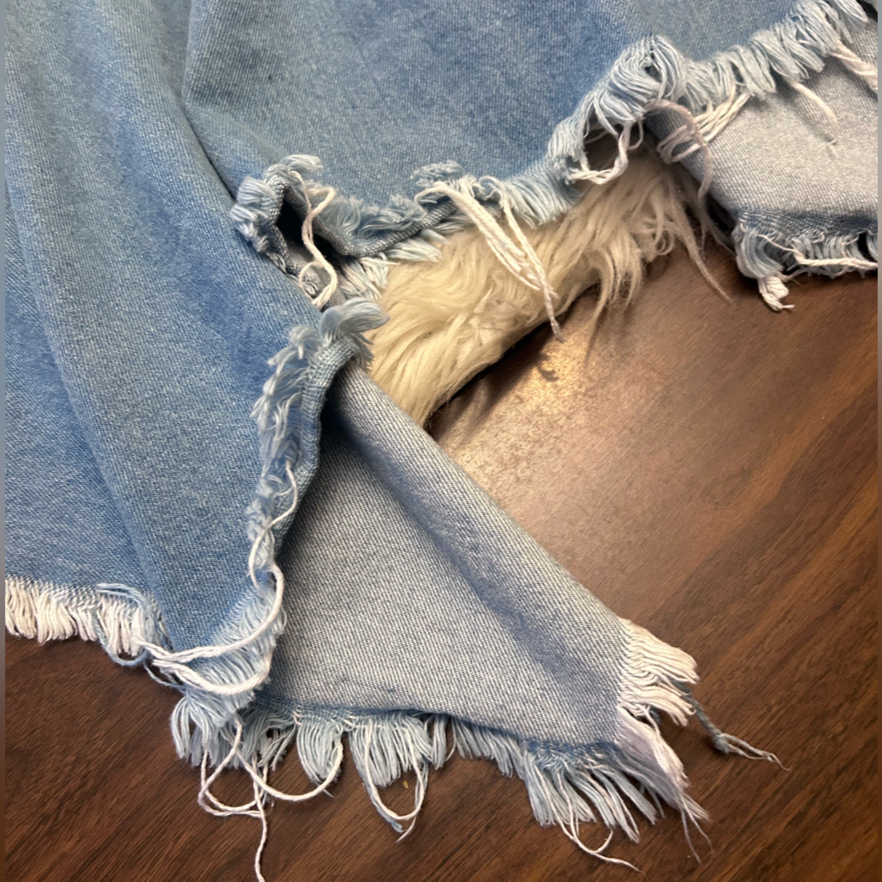 Marques Almeida Asymmetrical Frayed Denim Belted Dress — image 8 of 8